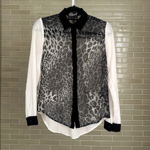 Rock Sheer Leopard Print Blouse